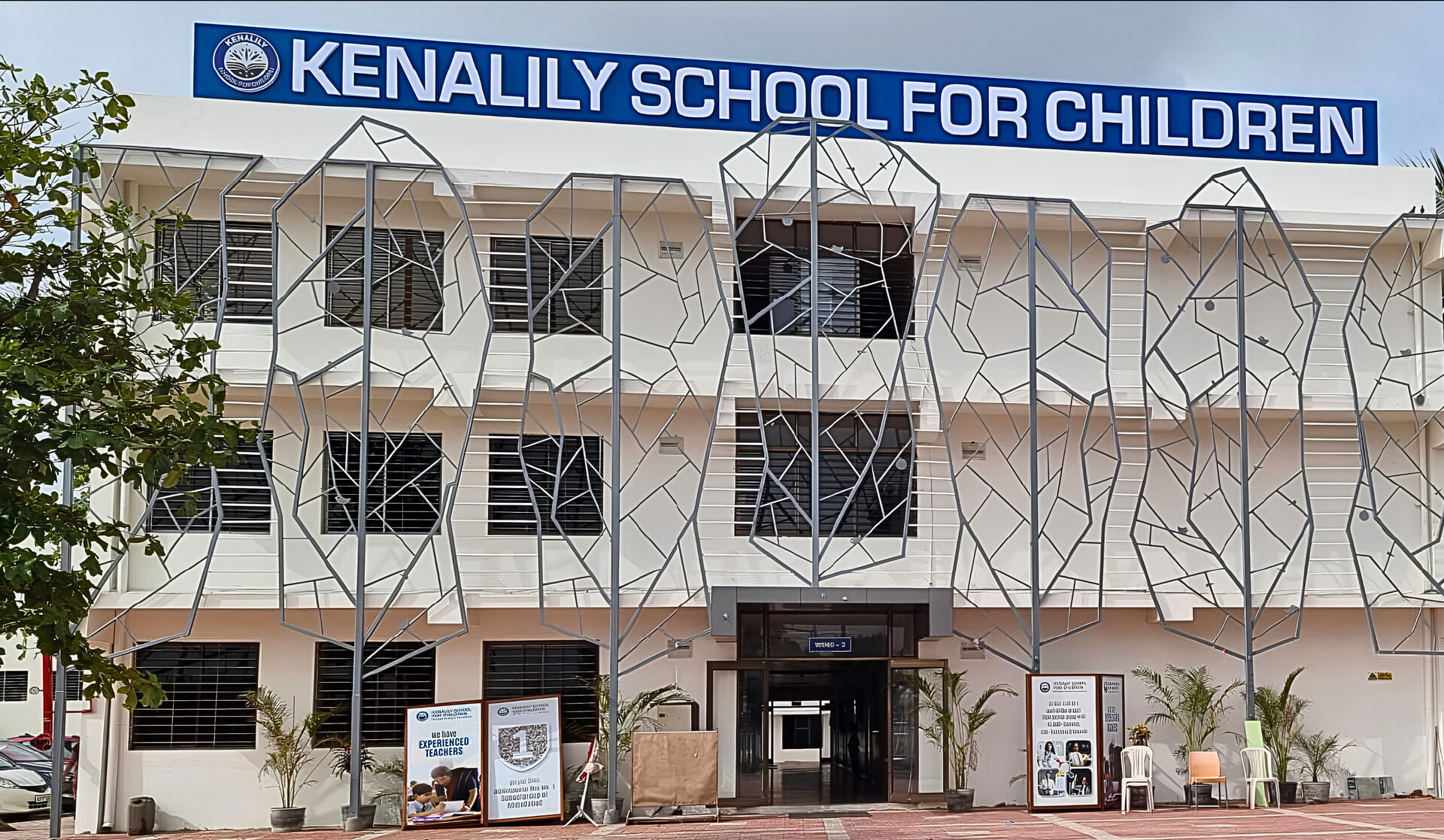 The Kenalily School for Children building, with its name across the front