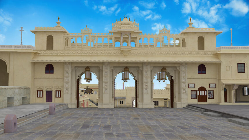 A digital model of City Palace, Udaipur