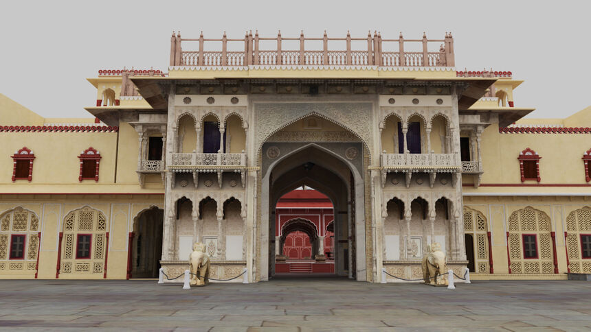 A digital model of City Palace, Jaipur
