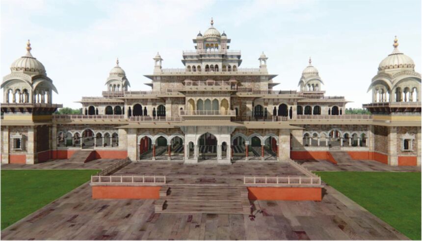 A digital model of Albert Hall, Jaipur