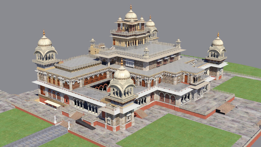 A digital model of Albert Hall, Jaipur
