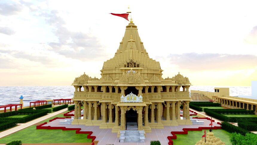 A digital model of Shri Somnath Temple